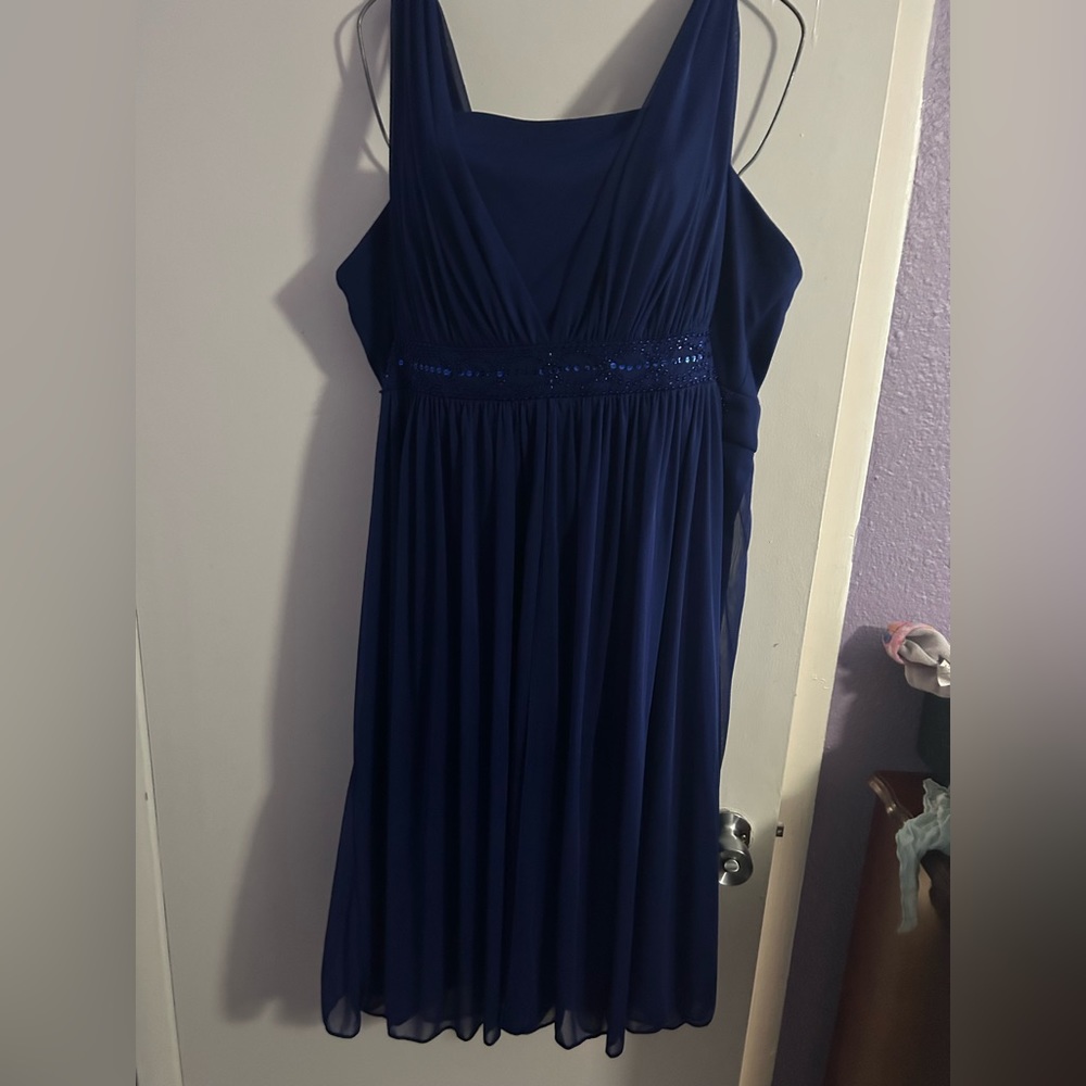 Blue formal dress with empire beading